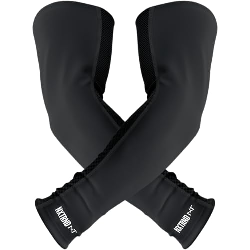 Nxtrnd Air-TEK Arm Sleeves, Breathable Football Arm Sleeves, Compression Arm Sleeves for Men, Sold as a Pair (Large, Yellow)