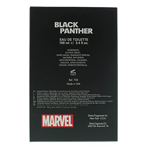 Marvel Eau De Toilette Spray, Black Panther, 3.4 Ounce