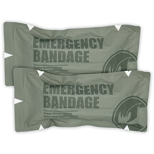 6" Israeli Style Emergency Bandage, Compression Trauma Wound Dressing, Medical Sterile Vacuum Sealed, Combat Tactical First Aid Kit IFAK Supplies, FSA HSA Eligible, 2 Count