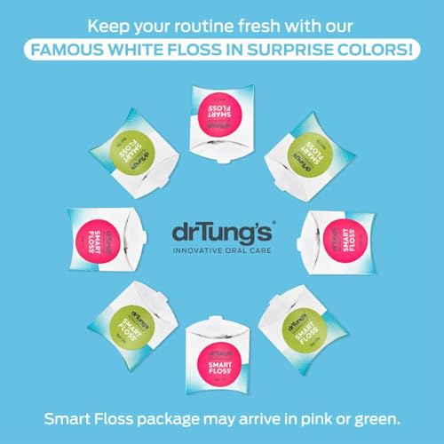 DrTung's Smart Floss - Natural Floss, PTFE & PFAS Free Floss, Gentle on Gums, Expands & Stretches, BPA Free - Natural Dental Floss Cardamom Flavor (Pack of 3)