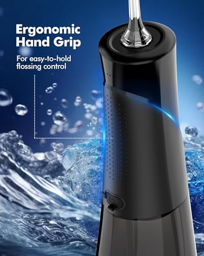 Water Flossers for Teeth - 5 Modes, 6 Flossing Tips, Rechargeable Cordless Portable 300ML Larger Tank Electric Waterflosser Cleaner IPX7 Waterproof Floss Cleaning Teeth Pick for Home Travel