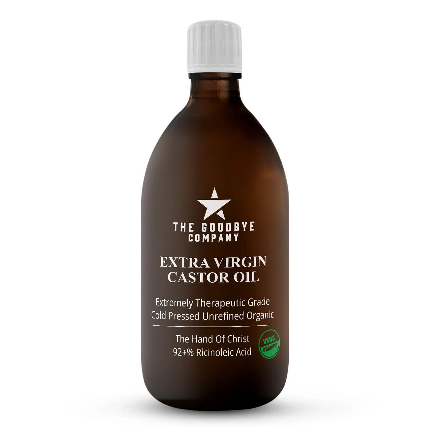 The Goodbye Company Organic Castor Oil – 100% Pure Extra Virgin, Cold-Pressed & Unrefined – Hexane-Free – Nourishing Oil for Healthy Skin, Hair Growth & Eyelashes (250mL)