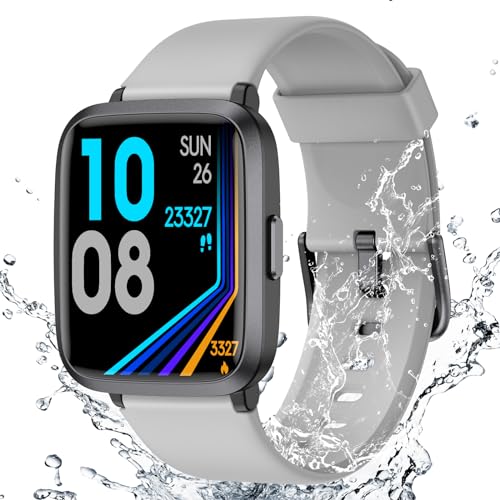 Fitness Tracker Watch with Heart Rate Monitor, Activity Tracker with Pedometer, Sleep Monitor, Calories & Step Counter, 5ATM Waterproof Smart Watch for Women Men Health Fitness Watch for Sports