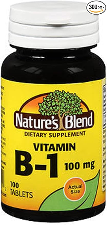 Nature's Blend Vitamin B1 100 mg Tablets - 100 ct, Pack of 3