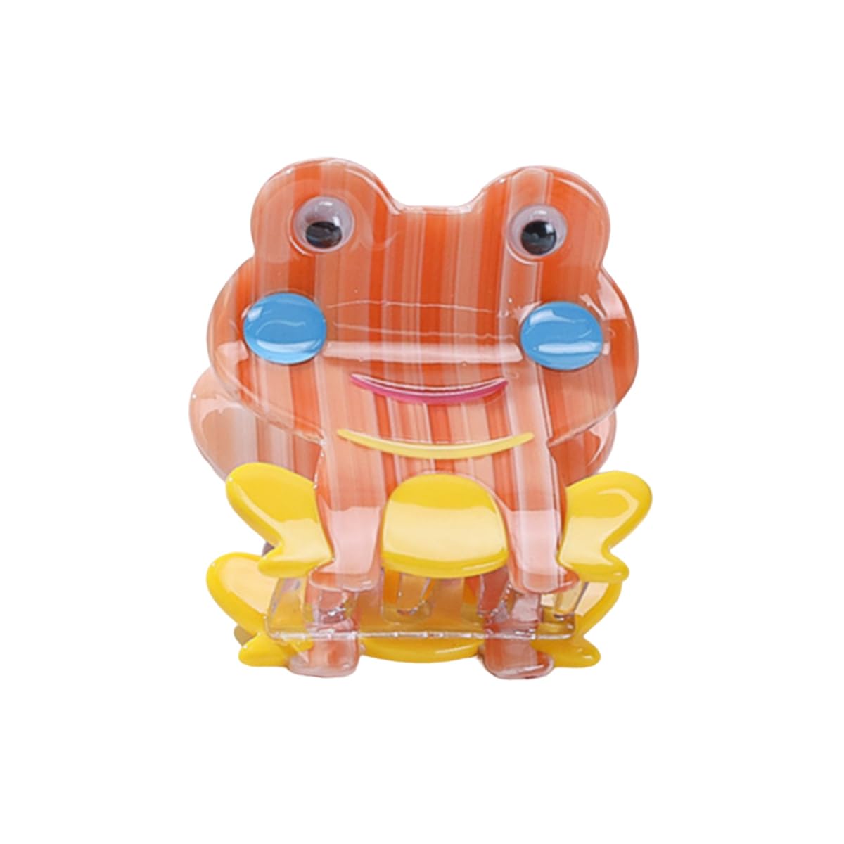 Novelty Frog Hair Clip,Acetate Claw Clips,Hair Clips for Women,Orange