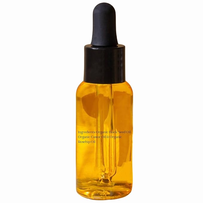 Black Seed Oil, Rosehip Oil, Castor Oil Organic Cold Pressed for Face Anti-Aging Miracle Facial Moisturizer Serum Natural Skincare Fortifying Hydrates Skin Moisturizing Beauty Glow Oil 1 Fl Oz/30mL