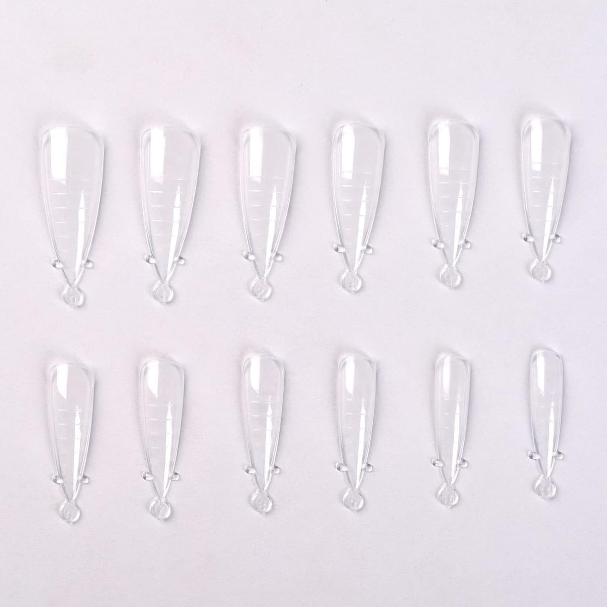 KADS 120PCS Clear Full Cover Dual Nail System Form UV Gel Acrylic Nail Art Mold Artificial Nail Tips with Scale for Extension (MODEL 6)