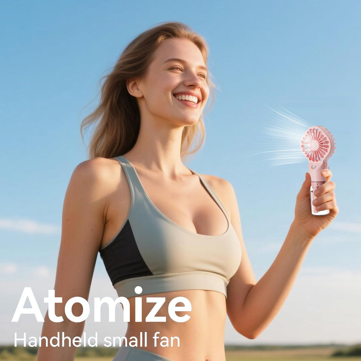 Misting Fan Portable 3 Pack,Portable Handheld Misting Fans with 4 Speeds and Rechargeable Battery Operated,Water Fan,Mist Fans,Perfect for Travel/Camping/Outdoor/Home/Office/Makeup