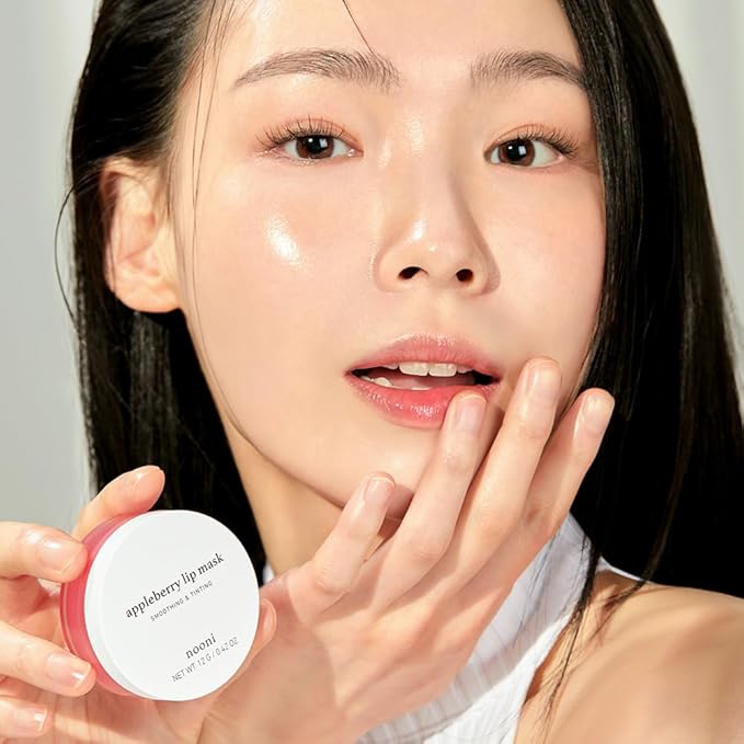 NOONI Vegan Butter Melting Balm - Applewine Lip Sleeping Mask | Shea Butter, Vitamins, Nourishing Treatment for Dry Lips, Soothing, Overnight Moisturizer, Softening, Hydrating, 0.42 Oz