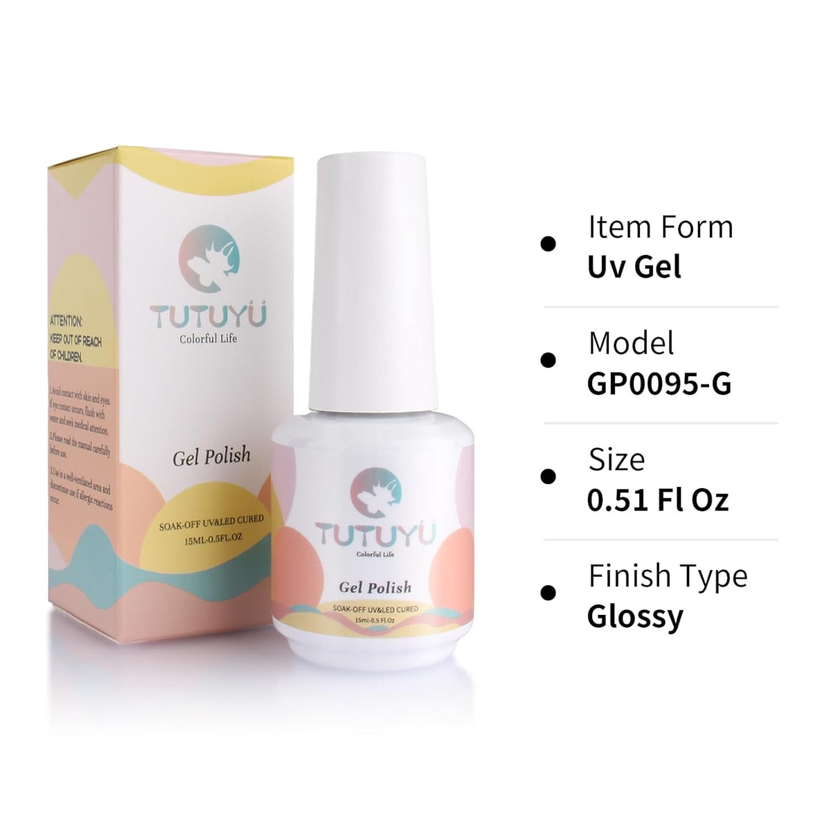 Lemon Yellow Pearl Gel Nail Polish,15ml UV/LED Lamp Soak Off Sparkly Shimmer Yellow Chrome Gel Polish for Manicure Salon or DIY Nail Art at Home- GP0095