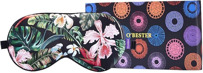 O’Bester Natural Silk Sleep Mask, Comfortable and Super Soft Eye Mask with Adjustable Strap, Ultimate Sleeping Aid, Blindfold, Blocks Light (Orchid)