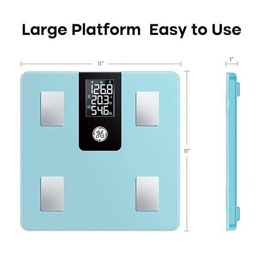 GE Weight Scale Body Fat: Smart Scale for Body Weight Bluetooth Bathroom Digital with BMI Fat Percentage Composition with Large LCD Display Weighing 396lbs Blue