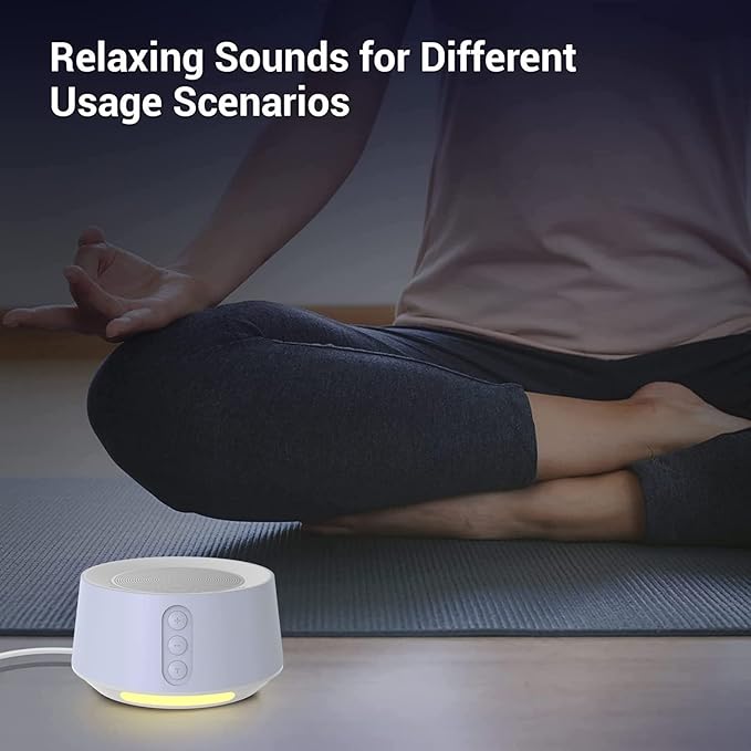 BGOVERSS White Noise Machine with 14 Soothing Sounds and 10 Levels Night Light for Sleeping, 5 Timers and Memory Feature - Plug in Sound Machine for Nursery, Baby, Kids, Adults - Light Purple