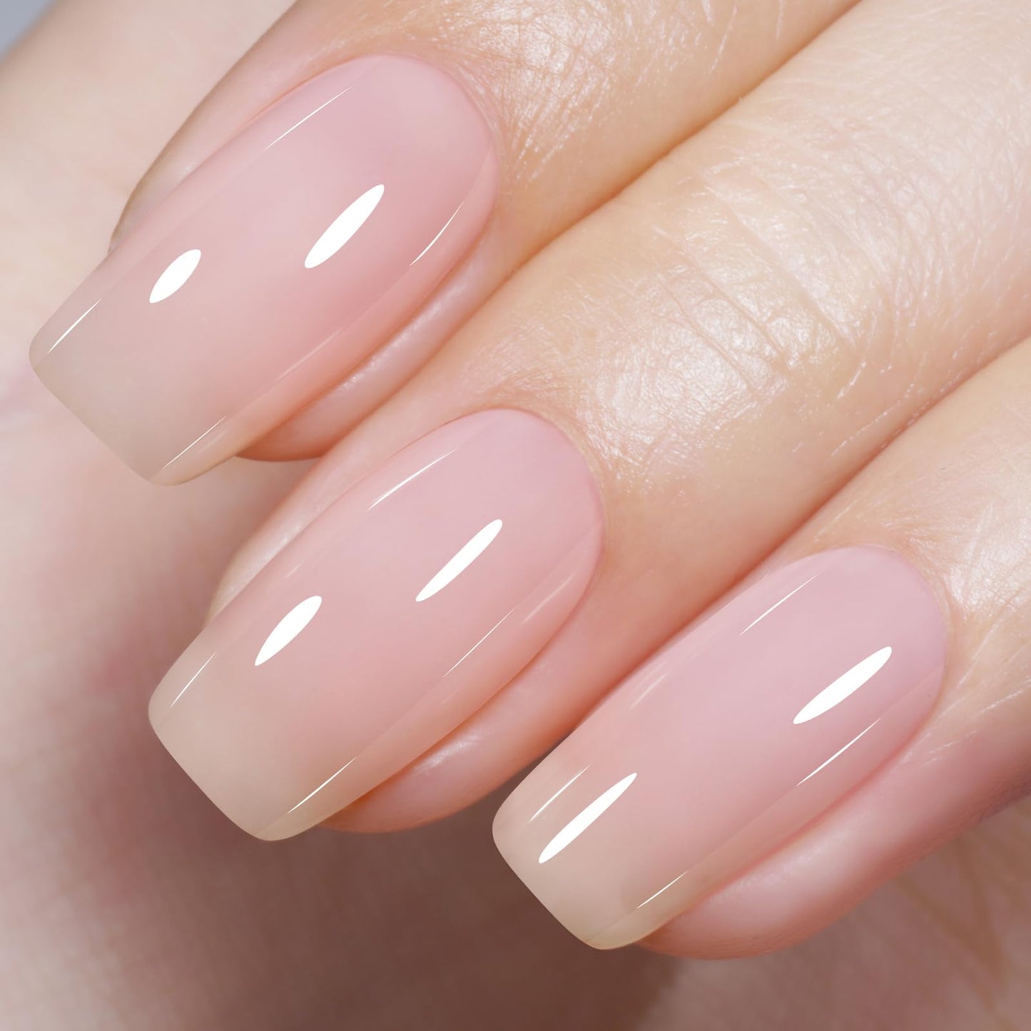AILLSA Milky Pink Gel Nail Polish Natural Nude Jelly Gel Polish Light Color Translucent Gel Polish Sheer Pink Neutral Nails Soak Off U V Gel for French Manicure Nail Salon at Home 0.51 Fl Oz /GB90