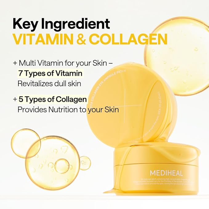 Mediheal Vita Glow Set – Vitamin C Brightening Serum & Eye Patches for Radiant Skin, Dark Circles & Dullness