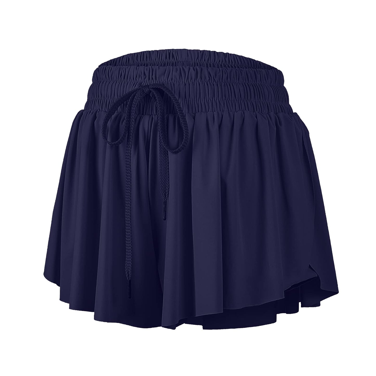 Flowy Gym Shorts Women Yoga Athletic Workout Running Skort Exercise Sweat Spandex Skirts Cute Comfy Lounge Womens Trendy Clothes with Pockets Casual Summer(S, Navy Blue)