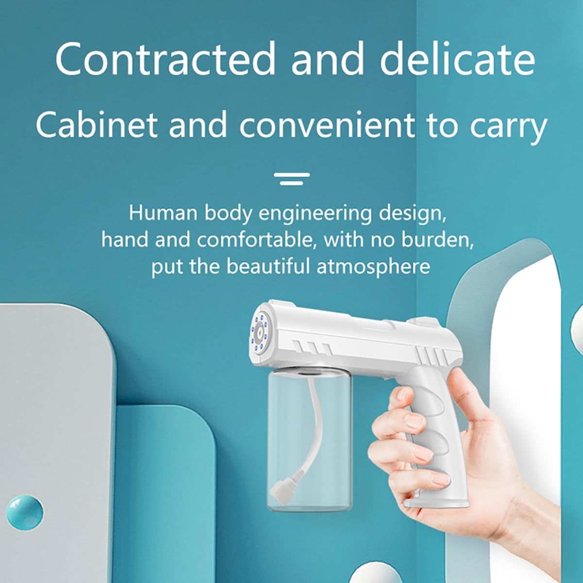 Nano-Spray Gun, Blue Light Atomizer, Handheld Household Nano-Spray Gun, Wireless Charging Nano-Atomizer, Suitable for and Watering Plants and Trees