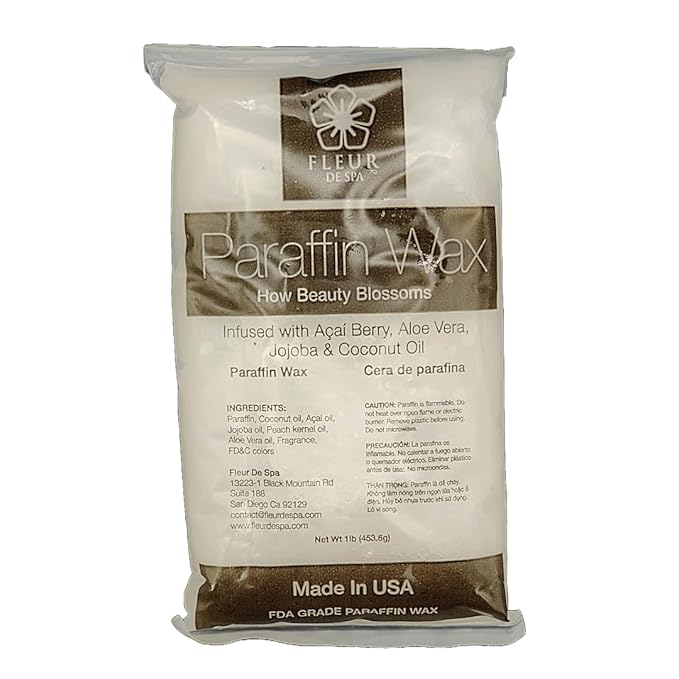 Premium Paraffin Wax Refills - Made in USA - Enhanced and Rich Oil Infusion of Coconut and Jojobo for Luxurious Spa and Home Use on Hands and Feet (Unscented, 1 pound)