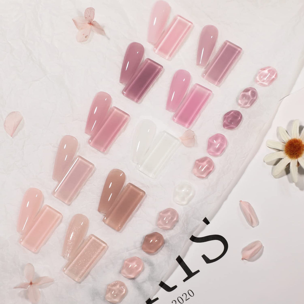 Nude Pink Gel Nail Polish Set, 10 Colors Neutral Nude Gel Polish Kit Translucent Milky White Purple Spring Summer Trend Nail Art DIY Manicure at Home Gifts for Girls Women
