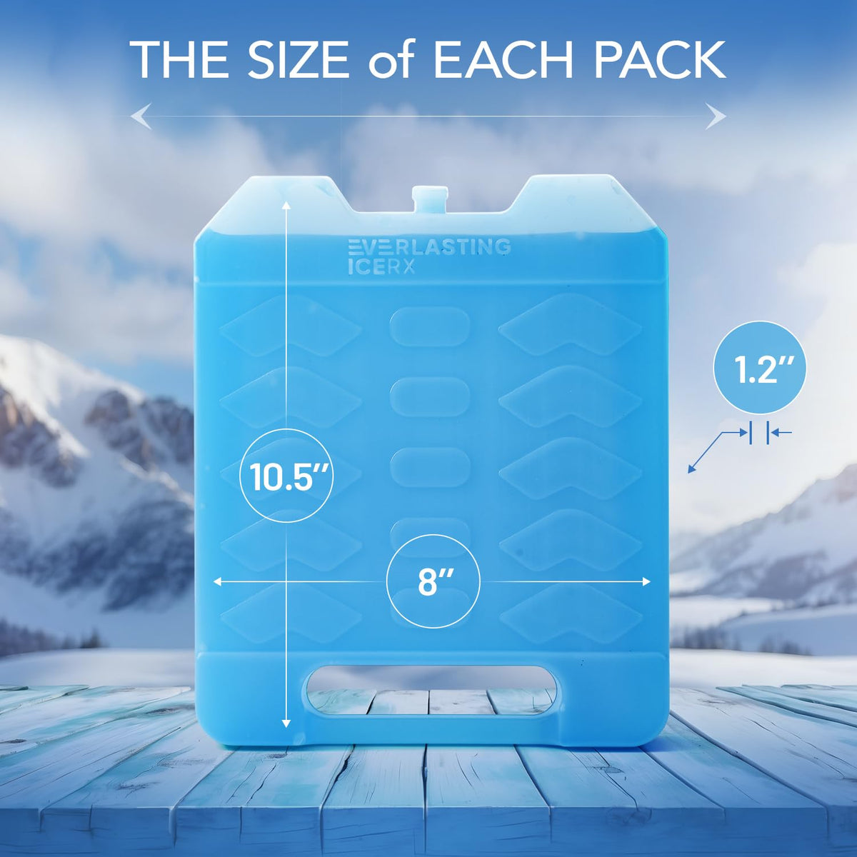 Jumbo Reusable Ice Packs for Cooler with Handle (2 Pack) Long Lasting Coolness, BPA Free, Freezer Packs for Extended Cooling | Cooler Ice Packs for Camping, Fishing, Hiking, Beach