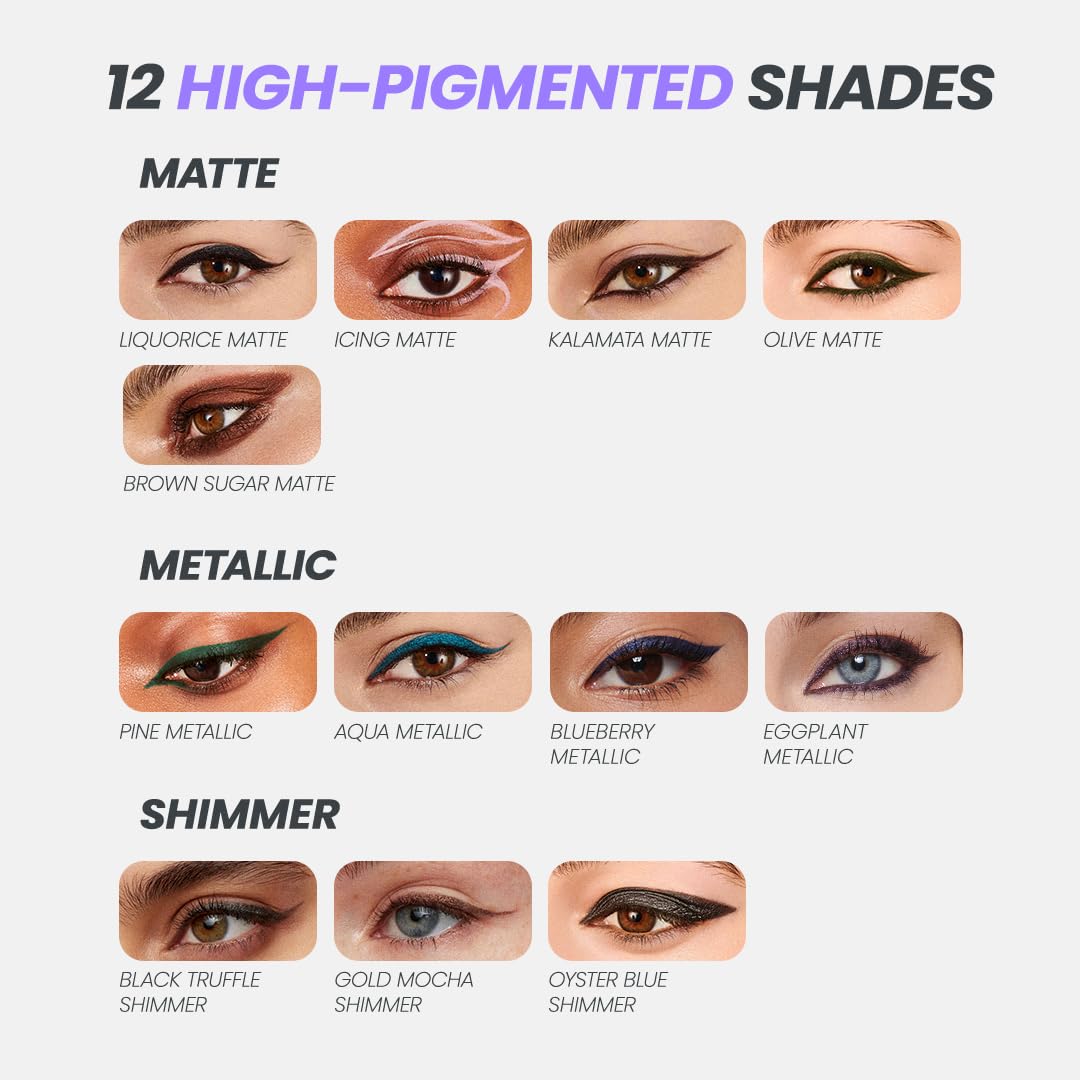 Wonderskin Eyeliner Pencil, 1440 Longwear Green Eyeliner Pencil - Waterproof, Sharpenable & Smudge Proof