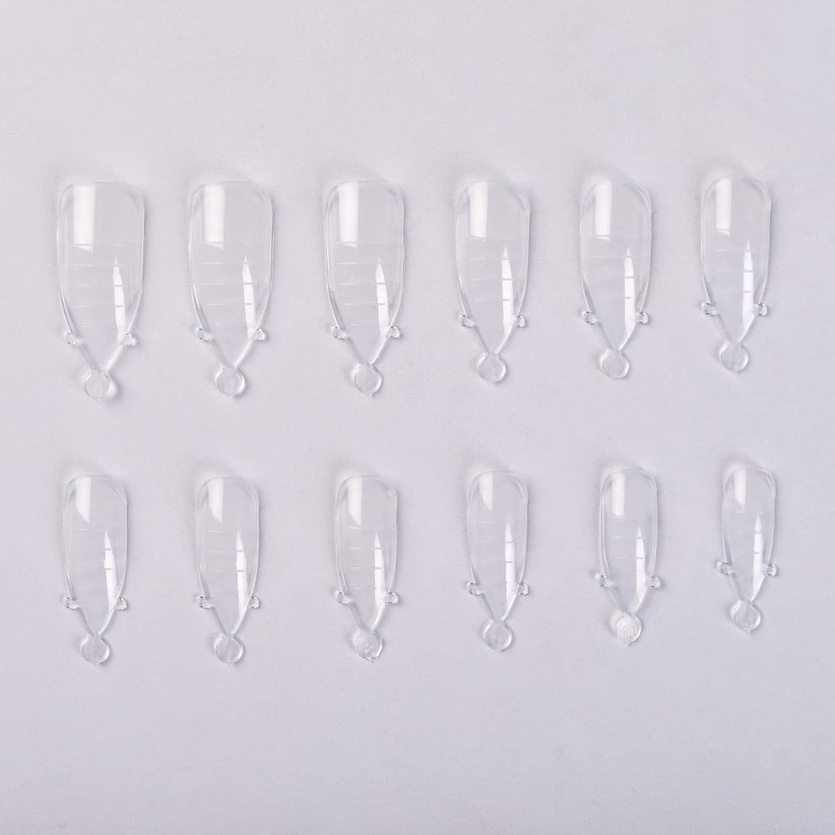 KADS 120PCS Clear Full Cover Dual Nail System Form UV Gel Acrylic Nail Art Mold Artificial Nail Tips with Scale for Extension (MODEL 9)