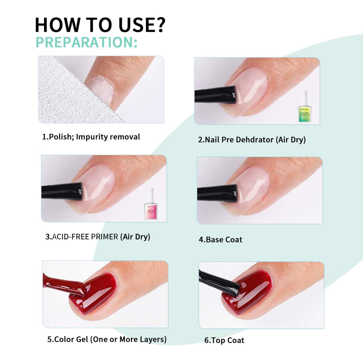 FINGER SECRET Nail Prep Dehydrator, 18ml Nail Dehydrator for Natural Nails Increasing Adhesion Bonder Non-Acid for Acrylic Powders & UV Gel Press on Acrylic Tips