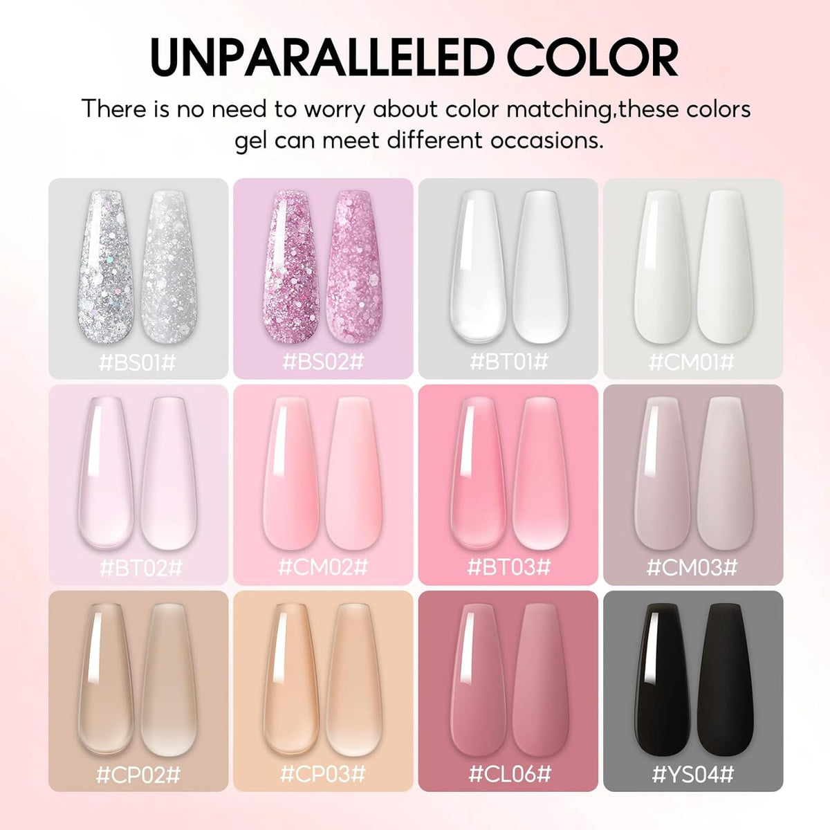 COSCELIA 41pc Poly Nail Gel Kit Starter Kit16ML 12 Colors Nail Extension Gel Kit with Lamp Light for Beginners with Everything Nail Thickening Solutions Gifts for Women