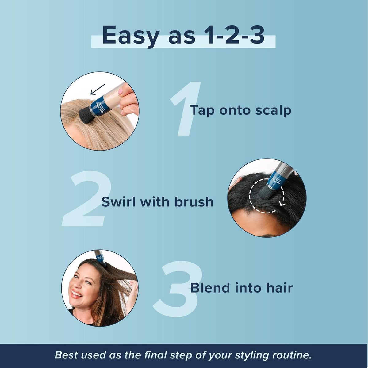 TRUHAIR Color Fibers Root Coverage & Density Booster | Quick-Apply Touch Up Hair Color | Natural Matching, Gray Hair Cover Up - 11 Colors Available (Black)
