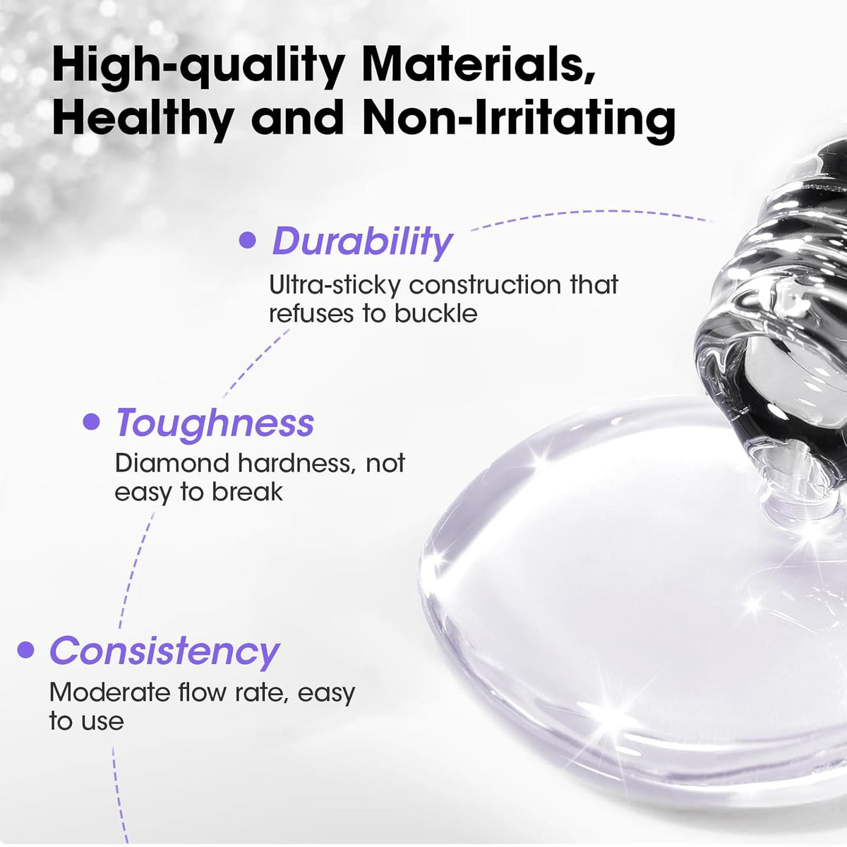 GELLEN 4 in 1 Builder Nail Gel & Gel Top Coat in a Bottle, 20ml Amethyst Builder Top Coat for Apex Building, 3D Nail Arts and Chrome Nails