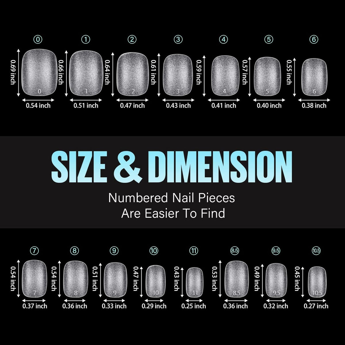TOMICCA Extra Short Oval Nail Tips, Acrylic Double Sided Matte Fake Nails for Extension,240Pcs 15 Sizes Press On Nail Tips for Home DIY Art Women Girls