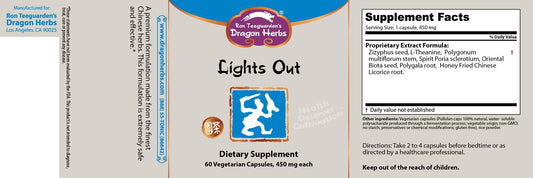 Dragon Herbs - Lights Out Capsules - 60 Capsules, 450 mg Each