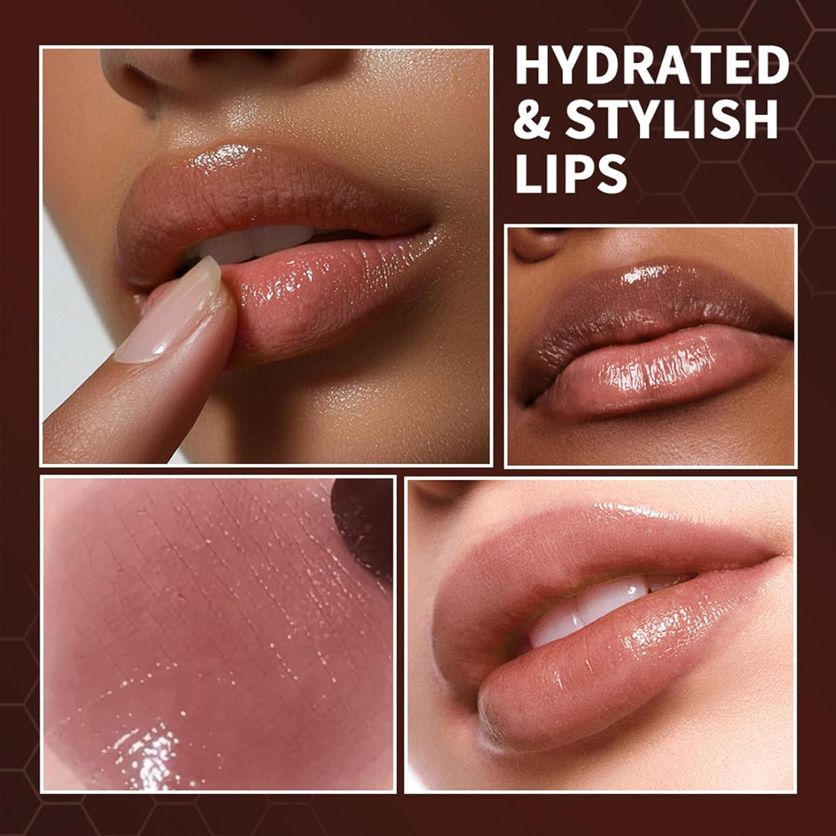 Black Honey Lip Balm, Lip Tinted, Moisturizing Lip Care for Soft Smooth Lips, Long Lasting Hydration, Natural Ingredients Nourishing Formula for Dry Lips (Black*Pink, Large)