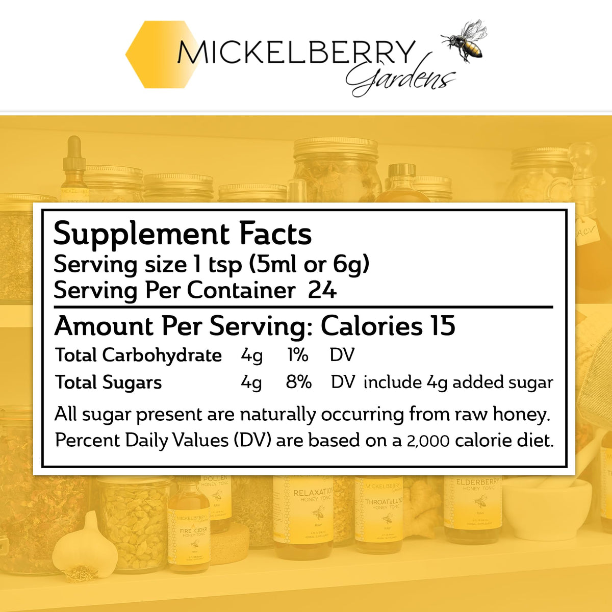 Mickelberry Gardens Pollen Honey Tonic 4oz 2 Pack Respiratory Support