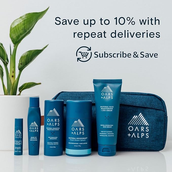 Oars + Alps Aluminum Free Deodorant for Men and Women, Dermatologist Tested and Made with Clean Ingredients, Travel Size, Aspen Air, 2 Pack, 2.6 Oz Each