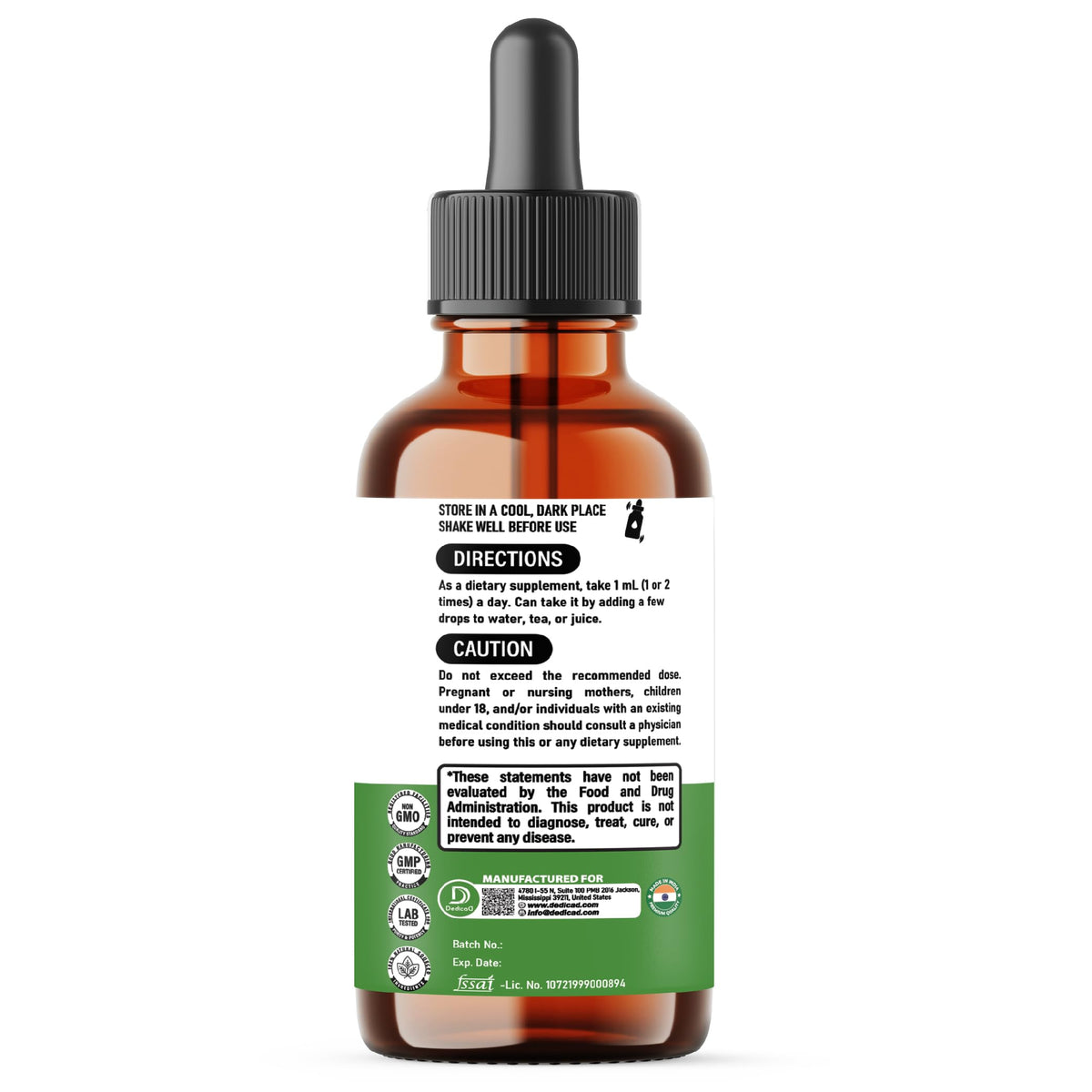 DEDICAD 12in1 Wormwood Liquid Drops - Black Walnut Wormwood Tincture Liquid Extract Whole Cloves and 9 More Herbs - 60 Days Supply