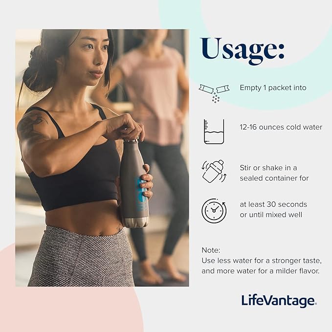 LifeVantage - AXIO - Regular Energy Drink Powder, Dragonfruit - with B Vitamins, DMAE, L-Theanine, Quercetin, Green Tea and Pine Bark - 30 Packets