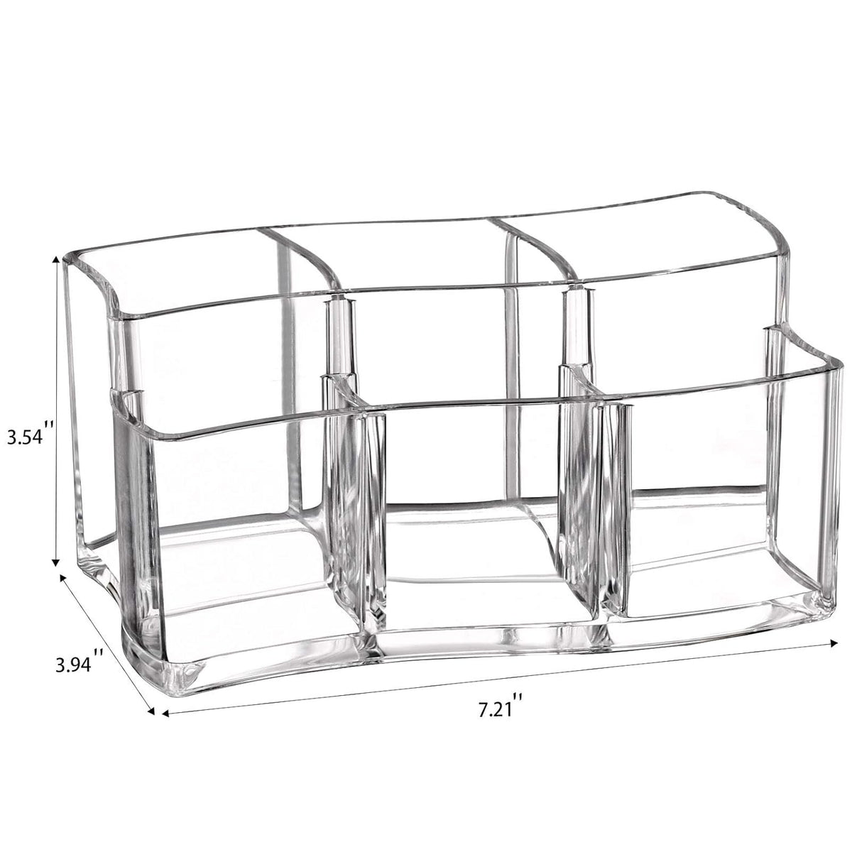 Tbestmax 6 Slot Acrylic Makeup Brushes Holder Organizer, Clear Eyebrow Pen Container Cosmetics Storage