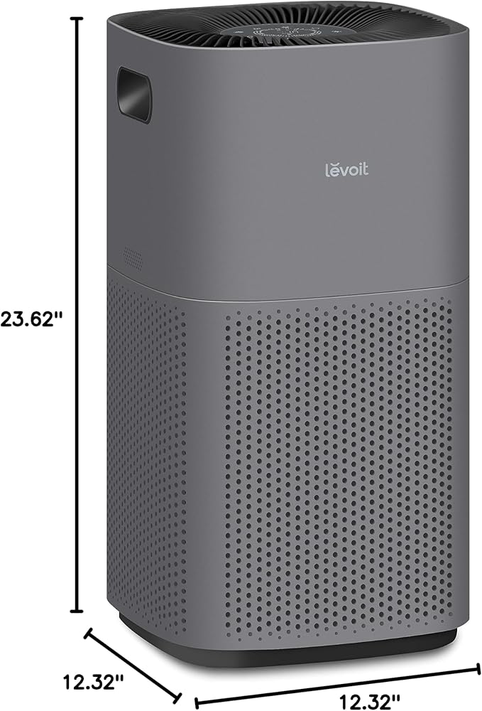 LEVOIT Air Purifiers for Home Large Room Up to 2933 Sq. Ft with Smart WiFi, PM2.5 Monitor, HEPA Sleep Mode, 3-in-1 Filter for Smoke, Pet Allergies, Dust and Odor, Alexa Control, Core 600S-P, Gray