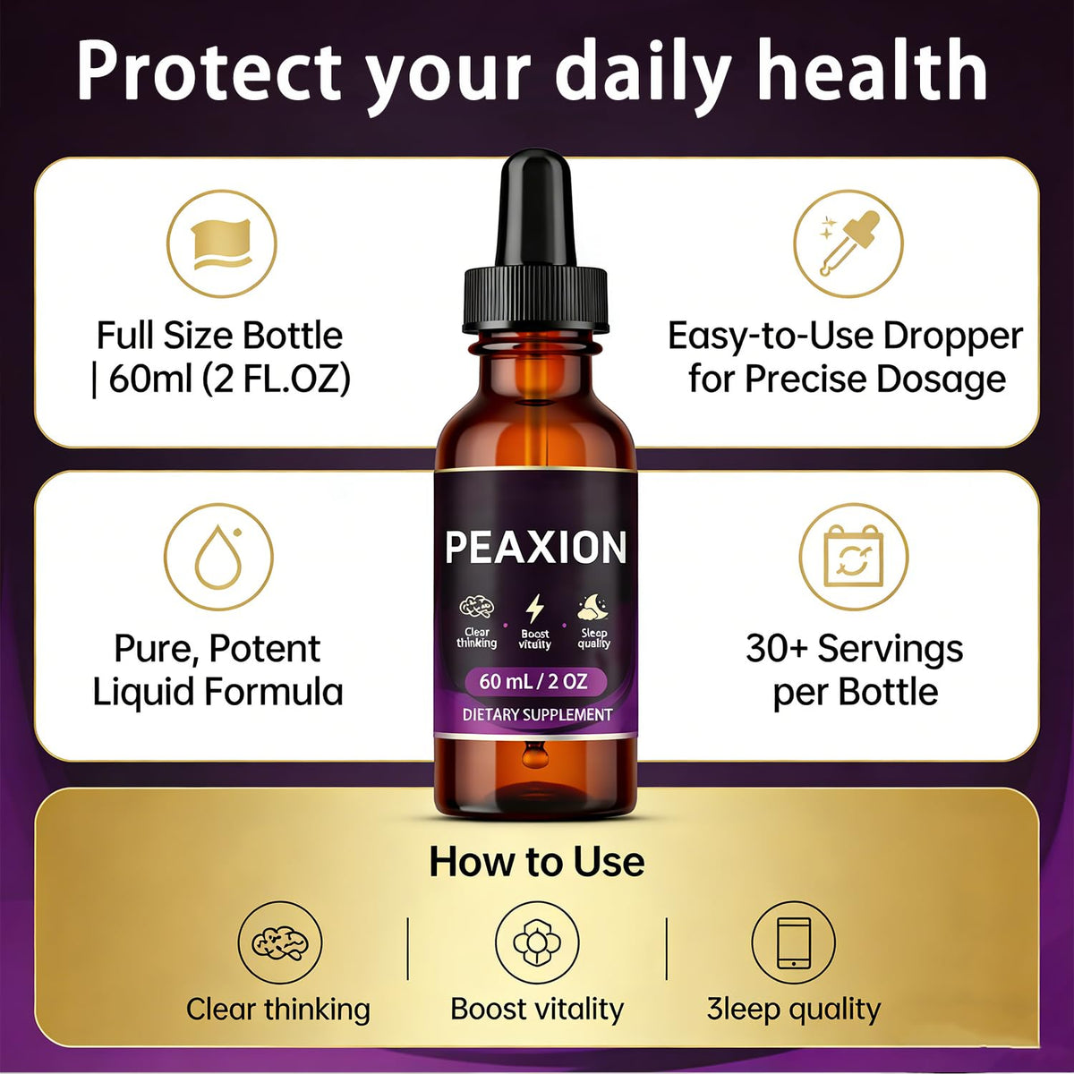 Peaxion Drop, Lncrease Stamina, Fight Fatigue,Support Daily Energy, Recharge Your Body 2 oz