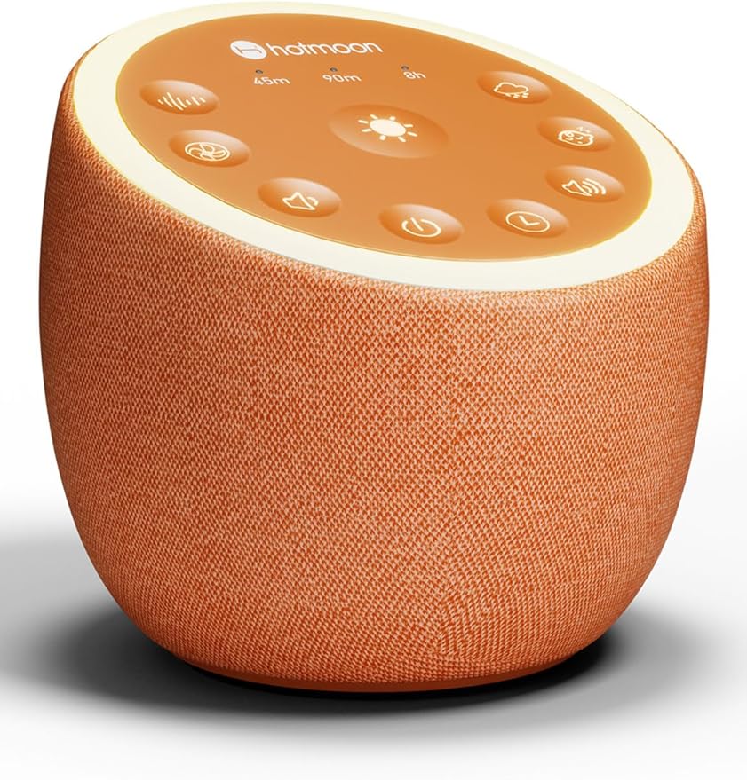 Hotmoon Sound Machine with 40 High-Fidelity Sounds, White Noise Sound Machine with Memory Functions, 8 Color Night Light, USB Power Supply, for Sleep & Noise Reduction Sleep Aid, Plug-in