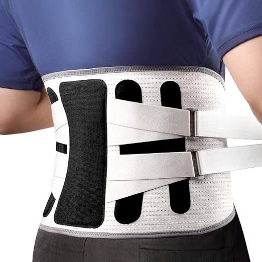 Back Brace with 8 support belts for Lower Back Pain Relief, Back Support Belt for Women & Men, Lower Back Support with Large Area Aluminum Support, Lower Back Brace for Herniated Disc, Sciatica