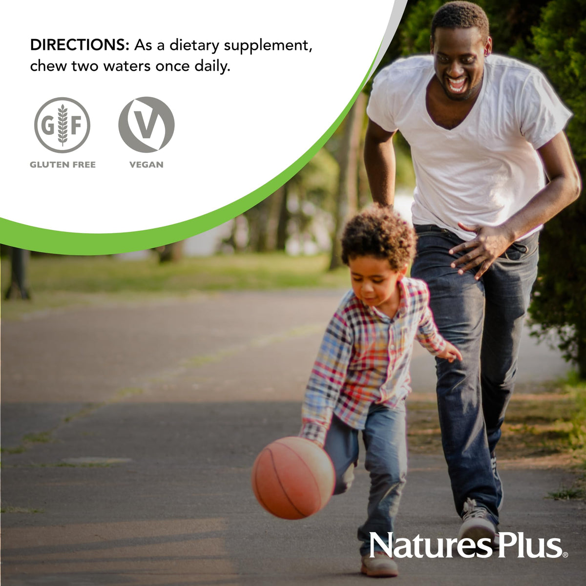 NaturesPlus Source of Life Adult’s Chewable, Apple Cinnamon - 90 Wafers - Multivitamin & Mineral Supplement - Immune & Digestive Health Support with Vitamin D3 - Gluten Free, Vegetarian - 45 Servings