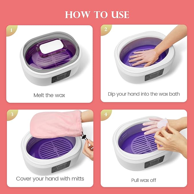 Paraffin Wax Machine For Hands And Feet - Paraffin Wax Heater Moisturizing Set Automatic Timing Heat Preservation Paraffin Wax Machine For Hand Wax, Suitable For Arthritis, Dry Skin Repair(White)