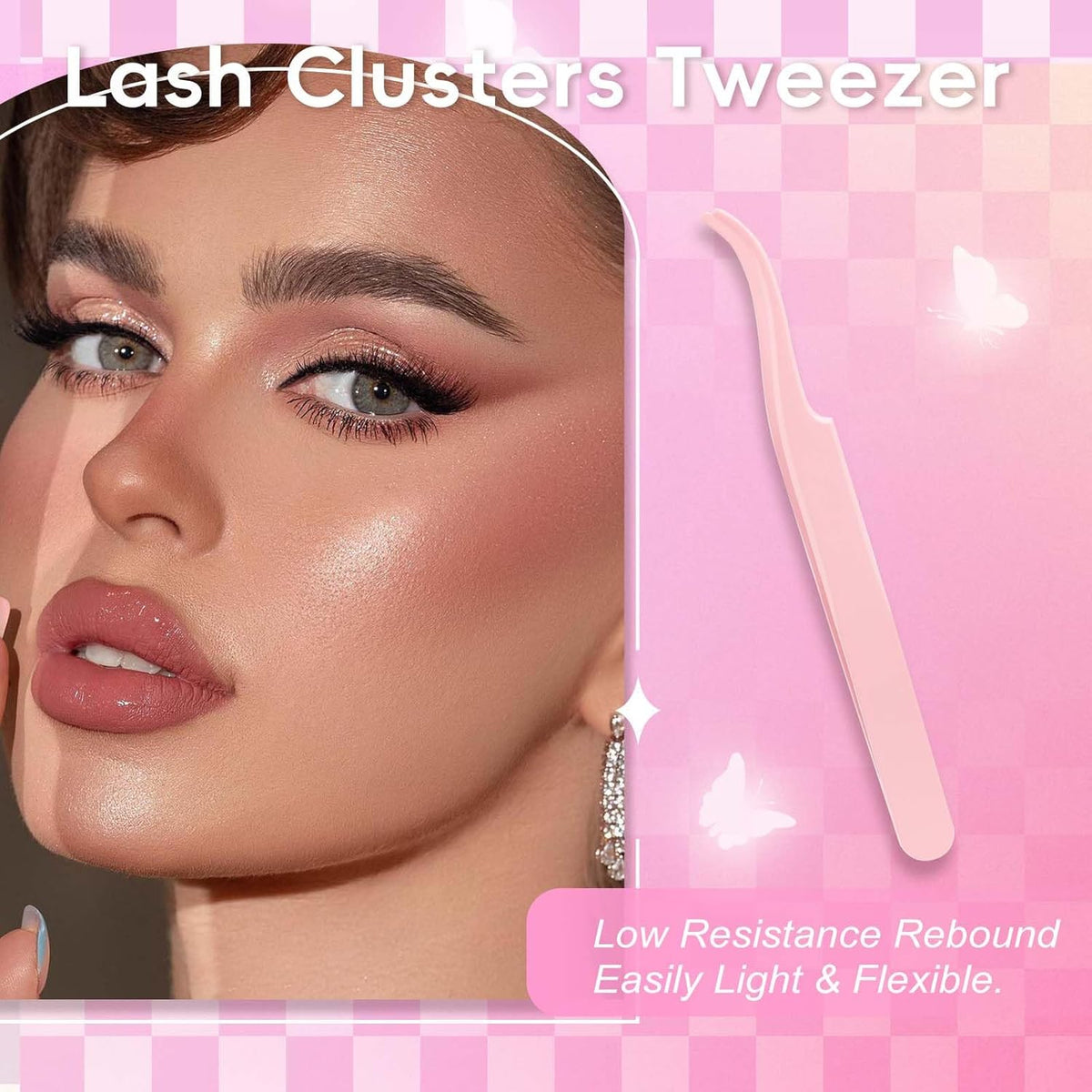 FADLASH Lash Extension DIY Kit Lash Clusters D Curl Cluster Lashes with Lash Bond and Seal Cluster Lashes Glue Remover Lash Tweezers for DIY Eyelash Extension at Home(Kit 50D-0.07D-12-18MIX), black