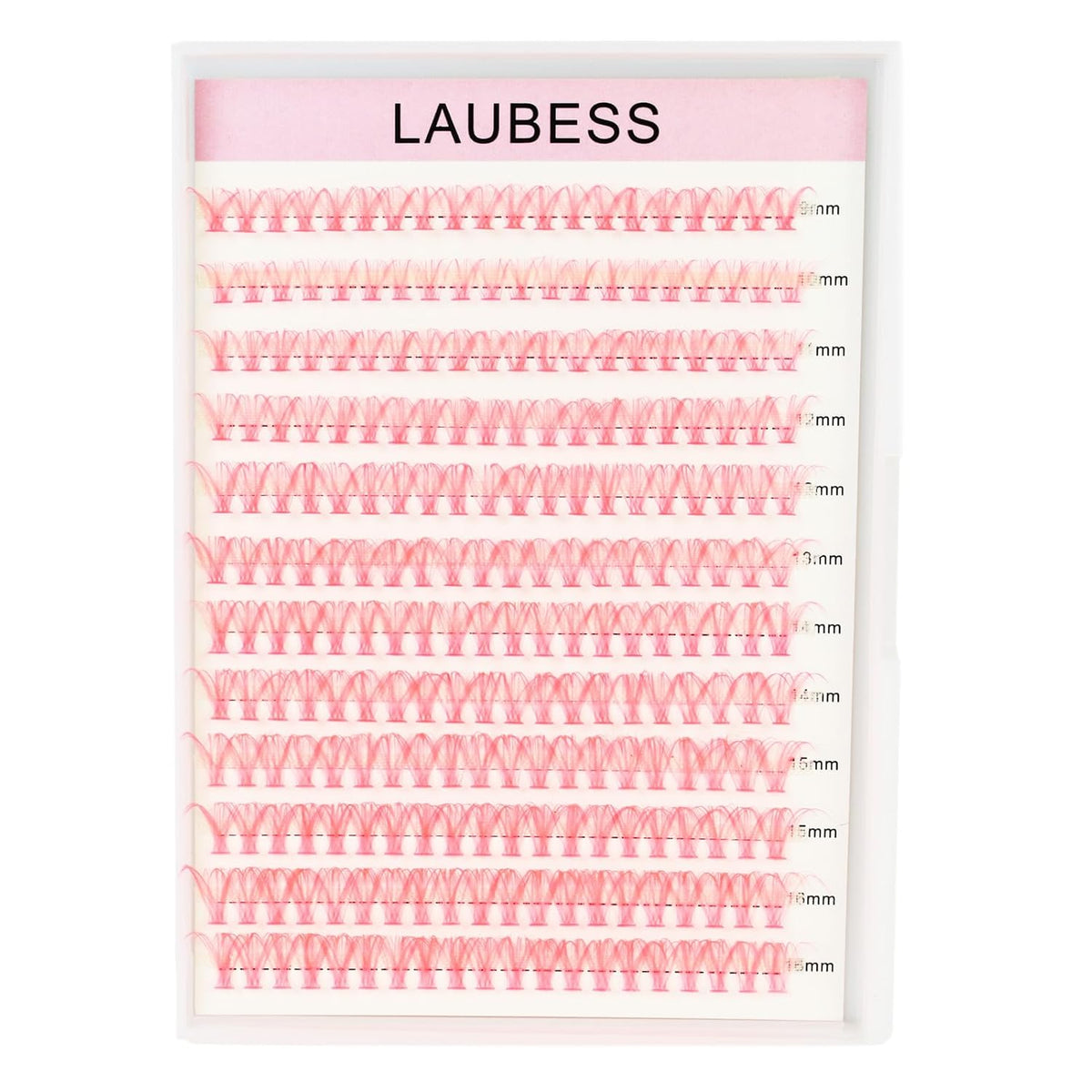 Colored Lash Clusters LAUBESS Colored Eyelash Clusters Wispy Pink Colored Lash Extensions Colorful Lash Clusters Individual Lashes (Pink 40D-0.07D-Mix9-16)