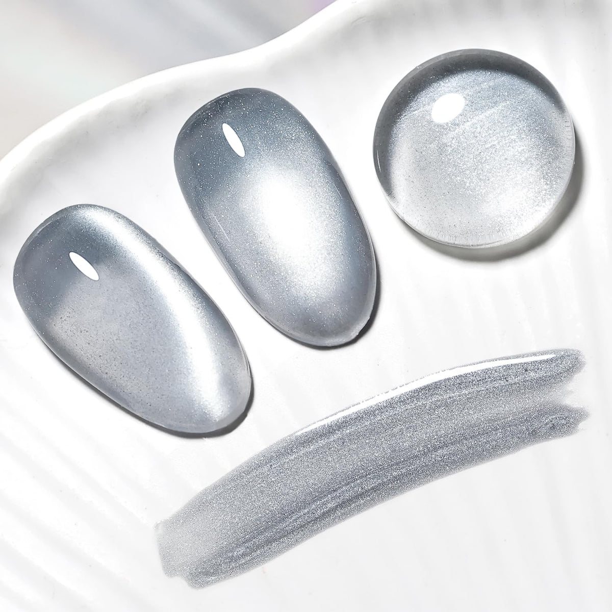 JODSONE 16.5ml Cat Eye Gel Nail Polish Silver Glitter Magnetic Reflective Translucent Need U V Curing