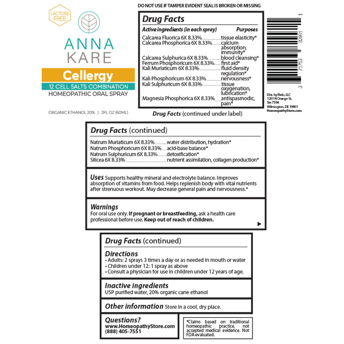 Cellergy – All 12 Schuessler Cell Salts Blend for Natural Mineral Balance & Vitality | Vegan, Lactose-Free, Sugar-Free | 60 ml Oral Spray Homeopathic Supplement by AnnaKare