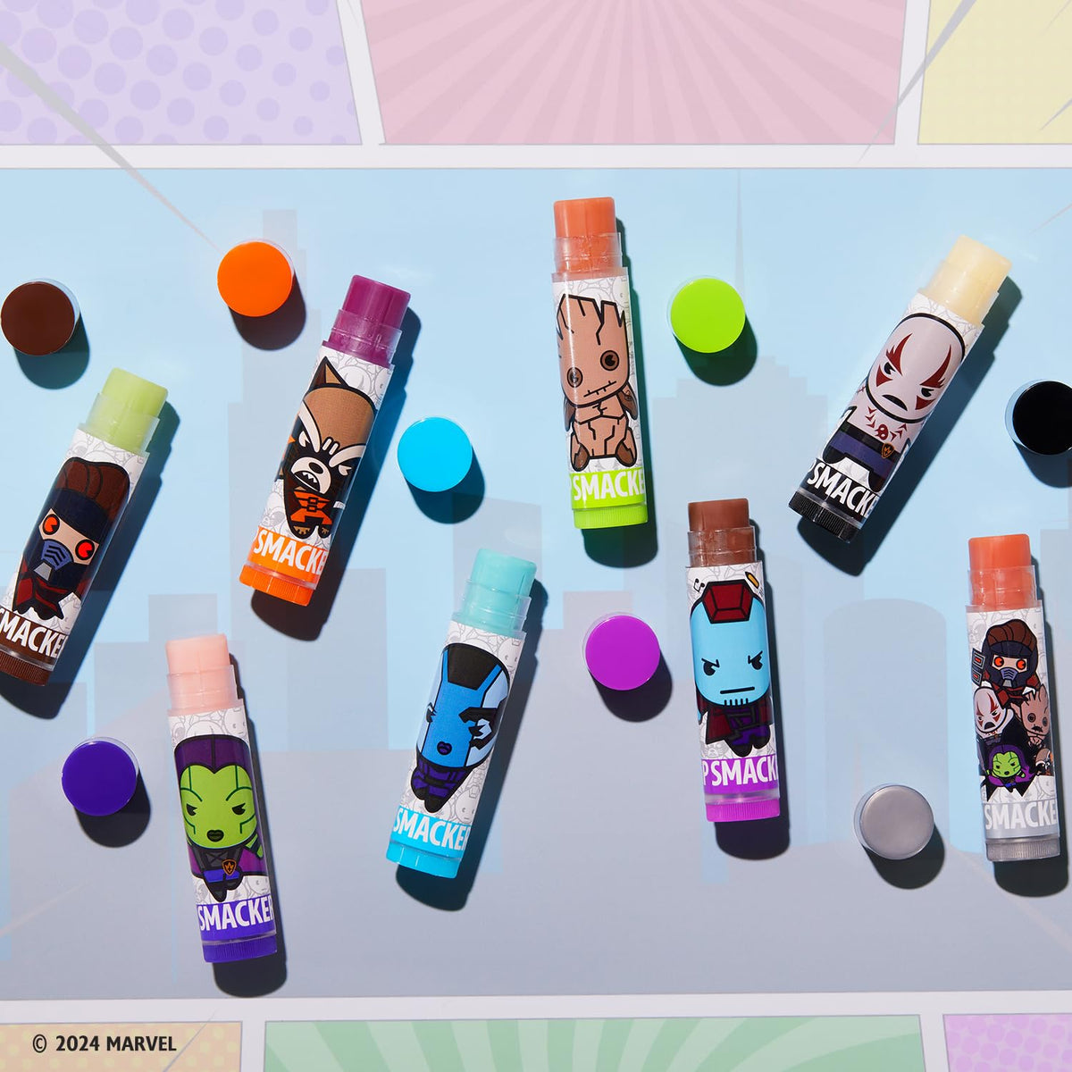 Lip Smacker Marvel Guardians of the Galaxy Party Pack - Hydrating Lip Balm, Hydrating & Protecting - Cruelty-Free