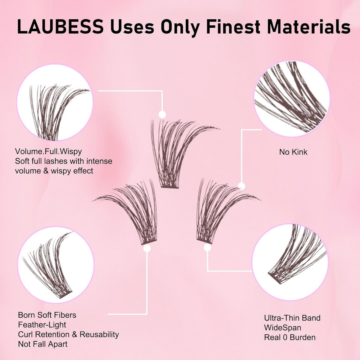 Colored Lash Clusters LAUBESS Dark Brown Colored Eyelash Clusters Wispy Colored Lash Extensions Colorful Lash Clusters Individual Lashes (Brown 40D-0.07D-Mix8-16)
